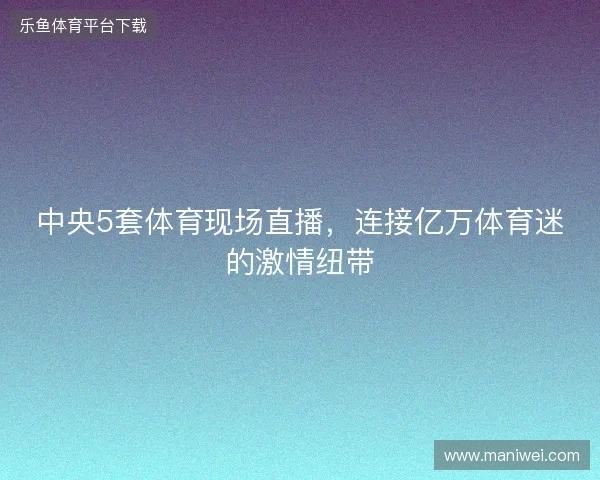 中央5套体育现场直播，连接亿万体育迷的激情纽带